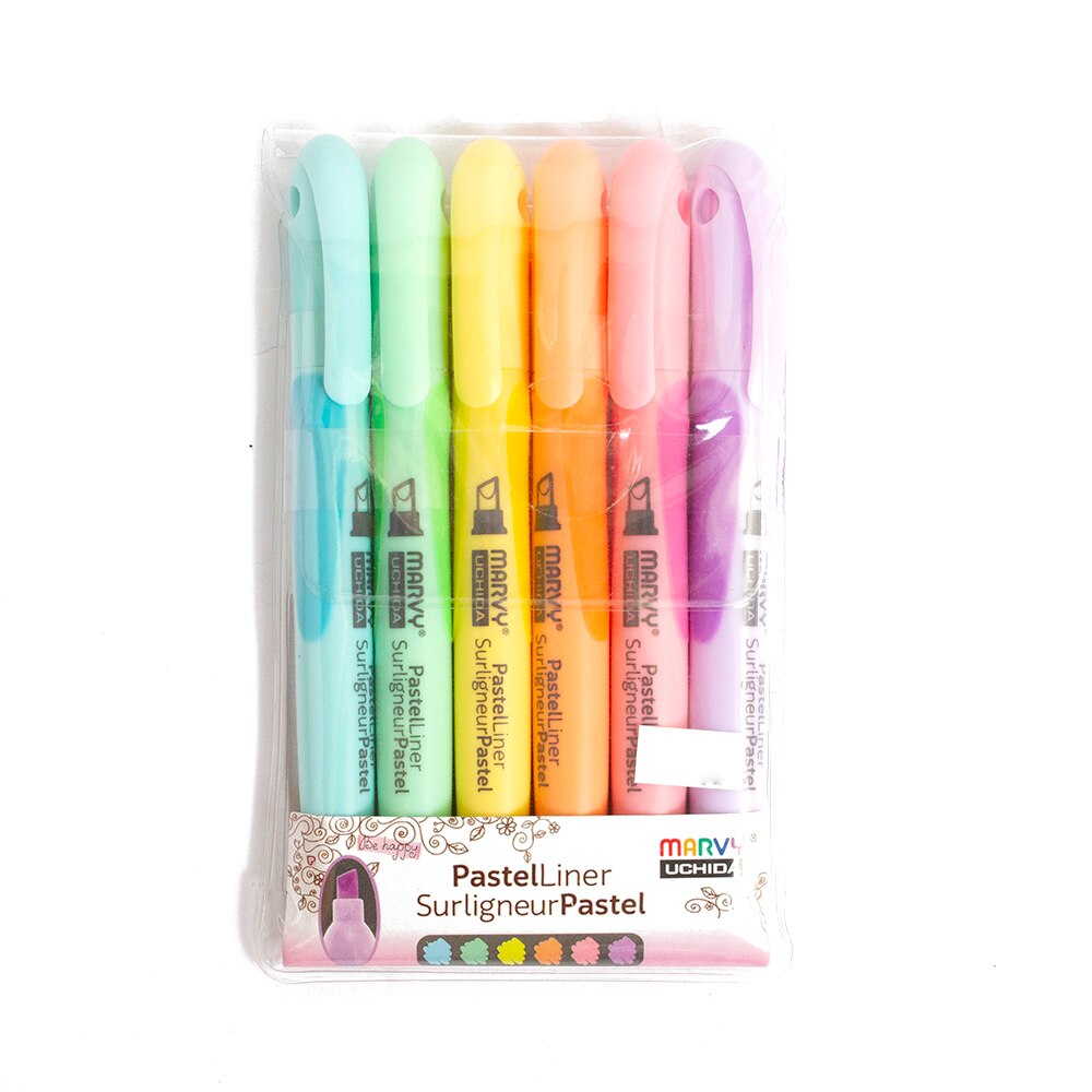Uchida, Highlighters, Art & School, Pastel, Liner, 6 piece, 388619